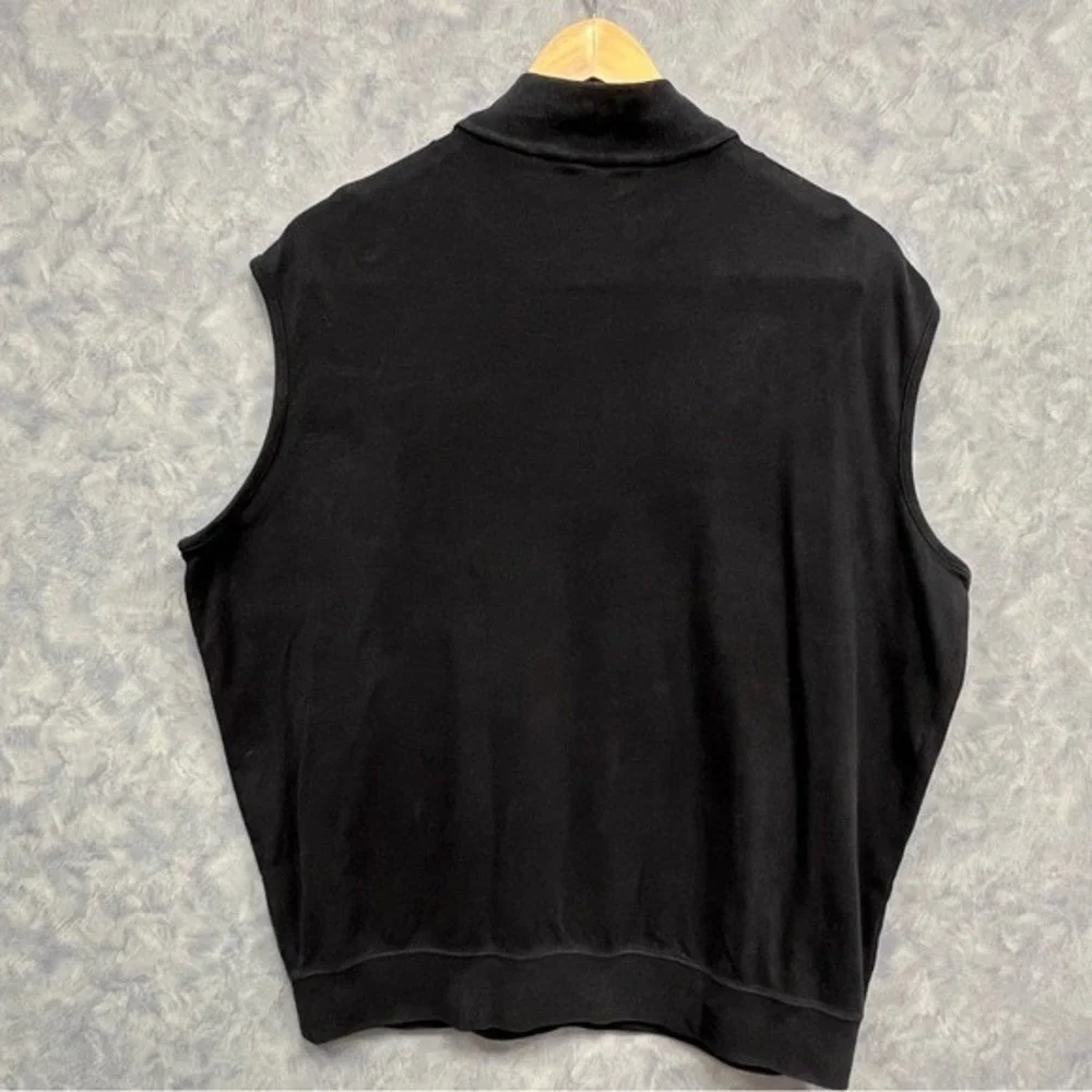 Polo Golf Ralph Lauren Black Quarter Zip Vest Sleeveless Mens Sz XL